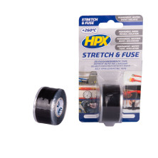 Silikoniteippi HPX  Stretch & FUSE 25 mm X 3 m, Musta