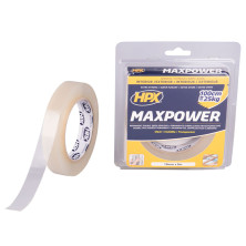 2-Puolinenteippi HPX MAX Power 19 mm X 5 m, Väritön, Voimakas